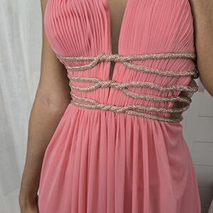 TERANI COUTURE Pink/Coral Strapless Gown 🩷Size 4